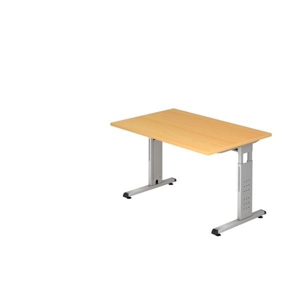 4032062004241 - Schreibtisch VOS12 6 manuell höhenverstellbar 85cm (H) 120x80cm (BxT) rechteckig buche   weißaluminium 4032062004241 Hammer