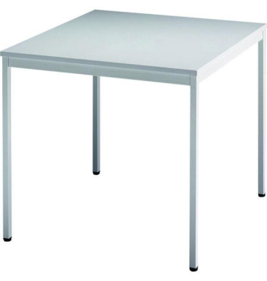 Konferenztisch V-Serie, 72cm (H), 80x80cm (BxT), 2 Personen, quadratisch, grau / grau