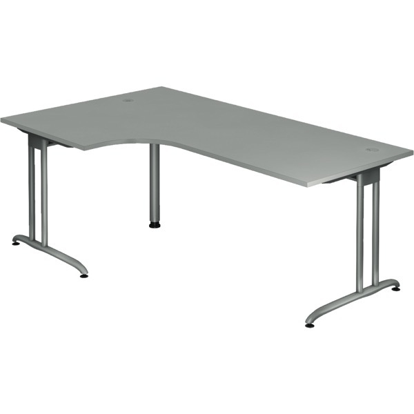 4032062014394 - Schreibtisch VBS82 5 65-130cm (H) 200x120cm (BxT) L-Form grau   weißaluminium 4032062014394 Hammerbacher