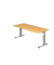 Schreibtisch O-Serie, manuell h&ouml;henverstellbar, 65-85cm (H), 180x80cm (BxT), rechteckig, buche / silber