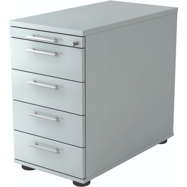 4032062122167 - Standcontainer Solid VSC50 5 Holz lichtgrau 4 normale Schubladen mit extra Utensilienauszug abschließbar 4032062122167 Hammer