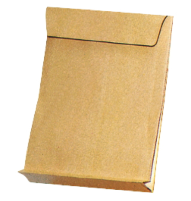 Faltentaschen 8350032, B4, ohne Fenster, 40mm-Falte, haftklebend, 120g, braun