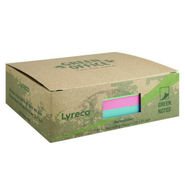 Haftnotizen 5653-88box, 50x40mm, farbig sortiert (gelb/blau/pink/gr&uuml;n), rechteckig