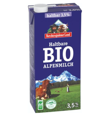 H-Milch Alpenmilch 21301, 3,5% Fett, 1 Liter, im Tetrapack H-Milch Alpenmilch 21301, 3,5% Fett, 1 Liter, im Tetrapack
