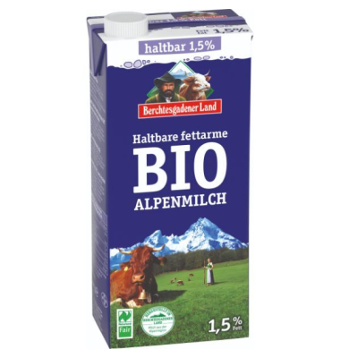 H-Milch 21401, 1,5% Fett, 1 Liter, im Tetrapack