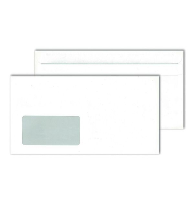 Briefumschlag ID1365010, 125x235mm, mit Fenster, selbstklebend, 80g, weiß Briefumschlag ID1365010, 125x235mm, mit Fenster, selbstklebend, 80g, weiß