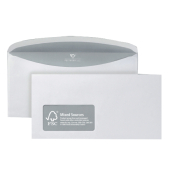 Kuvertierh&uuml;llen ID1172162, Din Lang+ (C6/5), 229x114mm, ASK, mit Fenster, nassklebend, 80g, wei&szlig;