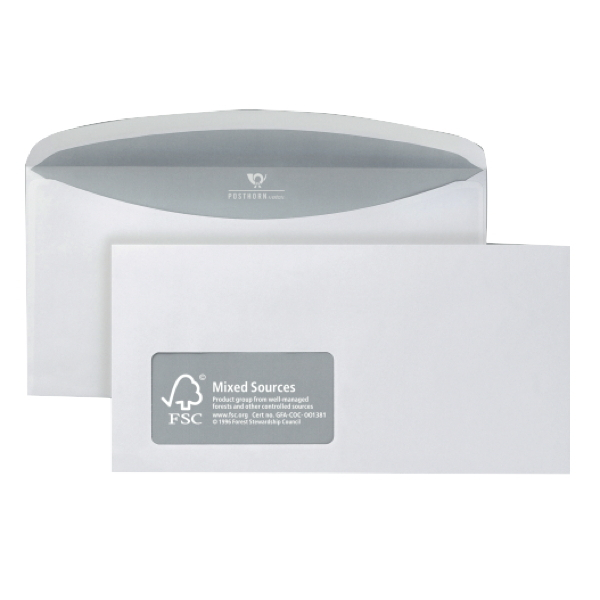 4260282999706 - Kuvertierhüllen ID1172162 Din Lang+ (C6 5) 229x114mm ASK mit Fenster nassklebend 80g weiß 4260282999706 1000 Stück