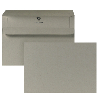 Briefumschlag ID1364981, C6, ohne Fenster, selbstklebend, 75g, grau