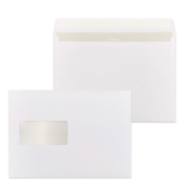 Versandtaschen ID1181018, C5, mit Fenster, haftklebend, lange Seite offen, 90g, weiß