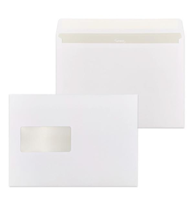 Versandtaschen ID1181018, lange Seite offen, C5, mit Fenster, haftklebend, 90g, weiß
