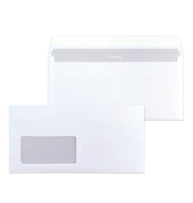 Briefumschlag ID1364931, Din Lang, mit Fenster, haftklebend, 80g, weiß Briefumschlag ID1364931, Din Lang, mit Fenster, haftklebend, 80g, weiß