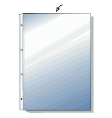 Prospekth&uuml;llen Budget 100810541, A4 transluzent genarbt, oben offen, 0,045mm