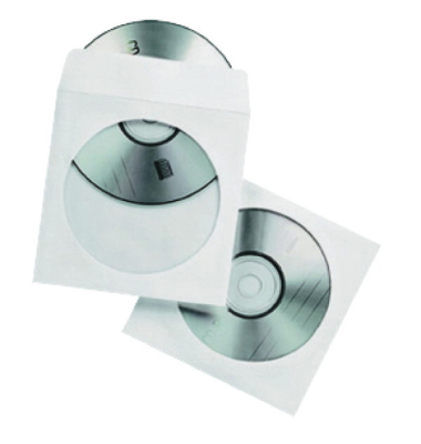 CD-Hülle aus Papier mit Klarsichtfenster, weiß