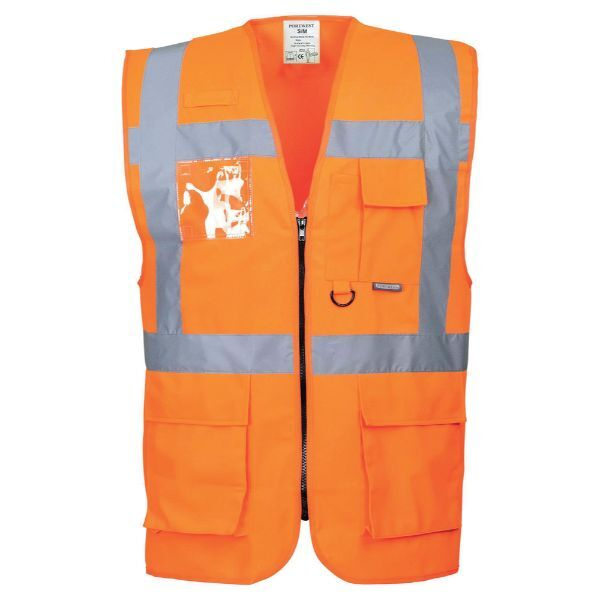 Portwest Warnschutzweste mit Taschen Portwest S476 Berlin, Größe S, orange 5036108145393 Portwest