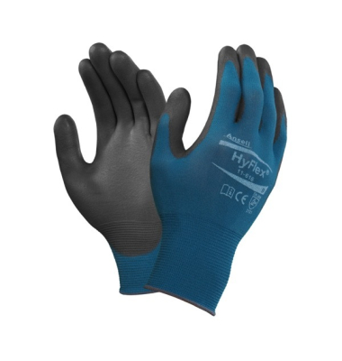 Arbeitshandschuhe HyFlex, Polyurethan, blau/schwarz, Größe 6 / XS