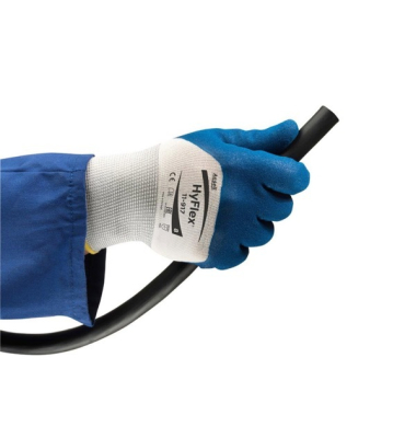 Arbeitshandschuhe HyFlex, Nitril, blau/weiß, Größe 10 / XL