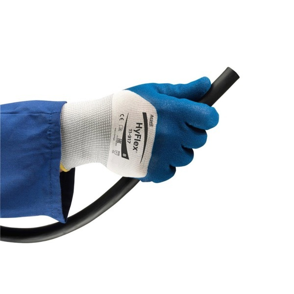 12 Stück Ansell Arbeitshandschuhe HyFlex, Nitril, blau/weiß, Größe 10 / XL 0076490053748 Ansell