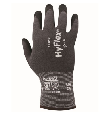 Arbeitshandschuhe HyFlex, Nitrilschaum, schwarz/grau, Größe 12 / 3XL