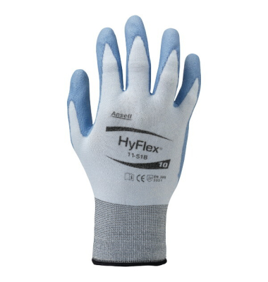 Arbeitshandschuhe HyFlex, Polyurethan, blau, Größe 9 / L