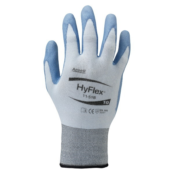 12 Stück Ansell Arbeitshandschuhe HyFlex, Polyurethan, blau, Größe 9 / L 0076490478633 Ansell