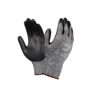 Arbeitshandschuhe HyFlex, Nitrilschaum, schwarz/grau, Größe 9 / L