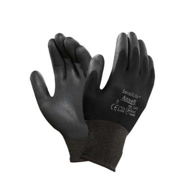 Arbeitshandschuhe HyFlex, Polyurethan, schwarz, Größe 6 / XS
