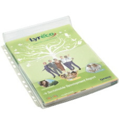 Prospekthüllen 119603 mit großer Verschlussklappe, A4 glasklar glatt, oben offen mit Klappe, 0,18mm