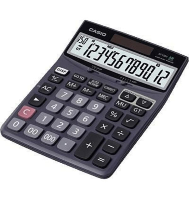 Taschenrechner Casio DJ-120DPLUS, 10  + 2stellig, Solar-Batteriebetrieb, swz