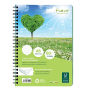 Notizbuch 68412C, FOREVER Premium, grün, A5, kariert, 90g, 96 Blatt / 192 Seiten