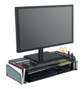 Monitorst&auml;nder Alba MESHUP N, aus Drahtmetall, 3 F&auml;cher, 565x275x125mm, schwarz