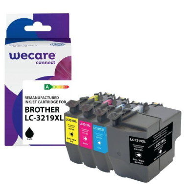 Multipack WECARE K10200W4, komp. zu Brother LC3217 BCMY, 2200 Seiten, sortiert