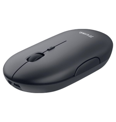 Kabellose Maus Trust 24059, Puck wiederaufladbar, ultradünn, schwarz