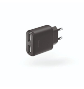 Ladeadapter, 2 x USB-A, 12 W, schwarz