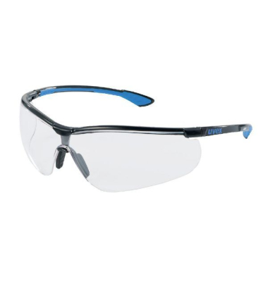 Schutzbrille, 9193838, schwarz/blau, schmal