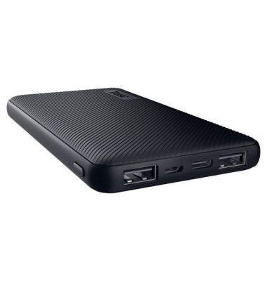 Ultradünne Powerbank Trust 24678, Primo, mit 10.000 mAh, schwarz