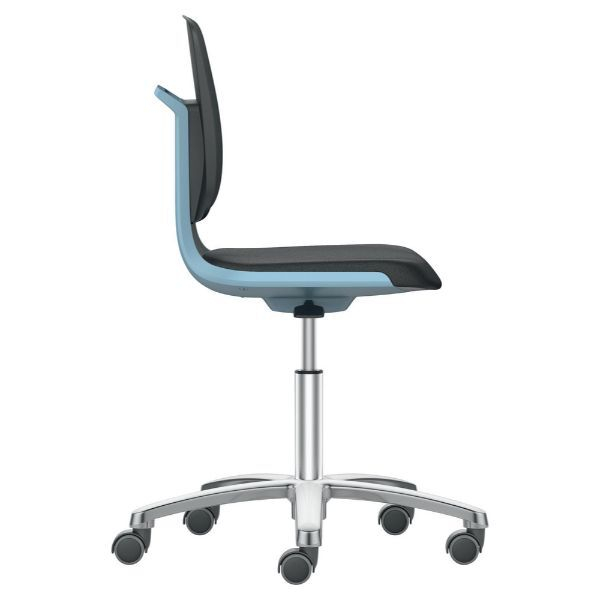 4016849597508 - Arbeitsdrehstuhl LABSIT Fünffuß mit Rollen Sitz mit Stoffbezug blau bimos
