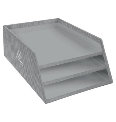 Briefablage Exacompta 13451D, Teksto, für A4+, 3 Ebenen, RC Karton, grau