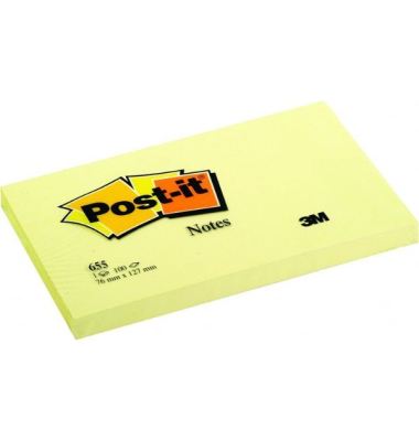Haftnotizen 655NGE, 127x76mm, gelb, rechteckig