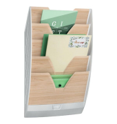 Wandprospekthalter CEP Silva 1001541021, 5 Fächer, 35 x 12 x 58 cm, weißBuche