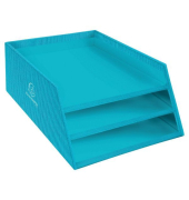 Briefablage Exacompta 13457D, Teksto, für A4+, 3 Ebenen, RC Karton, türkis