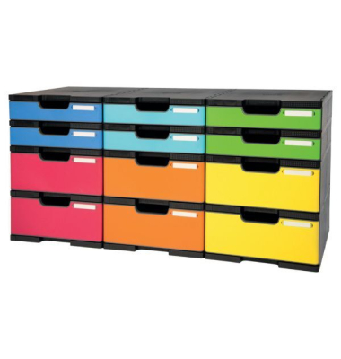 Recycling-Sortiersystem Exacompta 385714TIRD, Modulodoc, 12 Fächer, sortiert