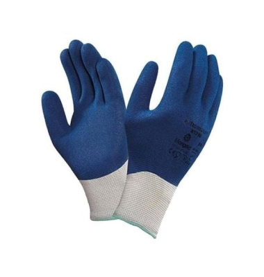 Arbeitshandschuhe HyFlex, Nitril, blau/weiß, Größe 9 / L