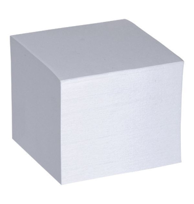 Zettelklotz 100420105, 90x90mm, geleimt, weiß, Papier, 700 Blatt