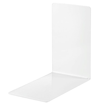 Buchstütze Alco 4301, Maße: 140 x 85 x 140mm, Metall, weiß Buchstütze Alco 4301, Maße: 140 x 85 x 140mm, Metall, weiß