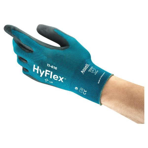 144 Stück Ansell Arbeitshandschuhe HyFlex, Polyurethan, schwarz/grün, Größe 8 / M 0076490481190 Ansell