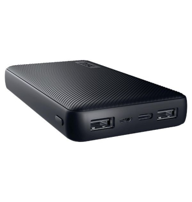 Ultradünne Powerbank Trust 24677, Primo, mit 15.000 mAh, schwarz