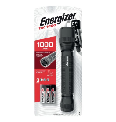 Taschenlampe Energizer TAC-R1200, Metall, wiederaufladbar, 1200lm, schwarz