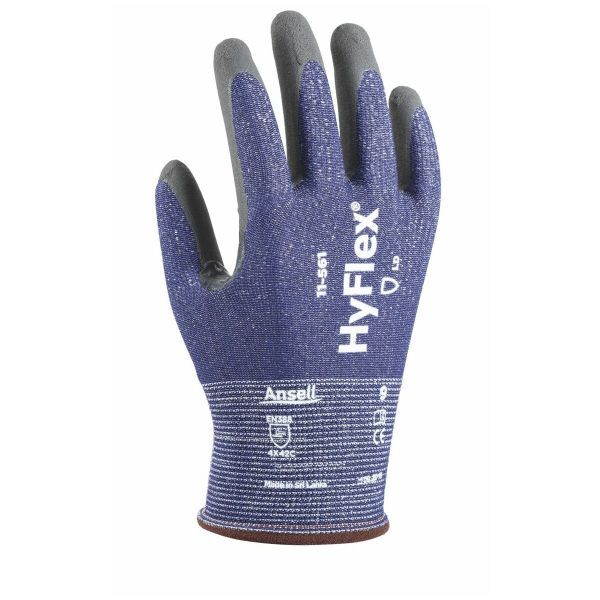 12 Stück Ansell Arbeitshandschuhe HyFlex, Nitril, blau, Größe 9 / L 0076490435377 Ansell