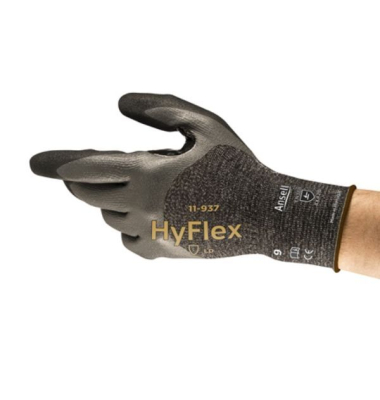 Arbeitshandschuhe HyFlex, Nitrilschaum, schwarz, Größe 6 / XS